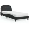 vidaXL Lit avec matelas noir 80x200 cm similicuir