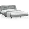 vidaXL Cadre de lit avec lumières LED gris clair 160x200 cm tissu