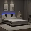vidaXL Cadre de lit avec lumières LED blanc noir 140x200 cm similicuir
