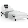 vidaXL Cadre de lit avec lumières LED blanc noir 90x190 cm similicuir