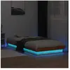 vidaXL Cadre de lit à LED cire marron 90x190 cm bois de pin massif