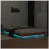 vidaXL Cadre de lit à LED cire marron 140x190 cm bois de pin massif