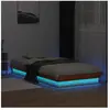 vidaXL Cadre de lit à LED cire marron 100x200 cm bois de pin massif