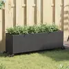 vidaXL Jardinières et roulettes 2 pcs noir 107x32x38 cm résine tressée