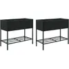 vidaXL Jardinières avec étagère 2 pcs noir 90x40x75 cm résine tressée