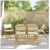 vidaXL Chaises de bistro pliantes lot de 6 et coussins blanc crème