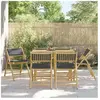 vidaXL Chaises de bistro pliantes lot de 6 coussins gris foncé bambou