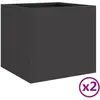 vidaXL Jardinières 2 pcs noir 32x30x29 cm acier laminé à froid