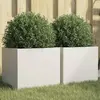 vidaXL Jardinières 2 pcs blanc 32x30x29 cm acier laminé à froid