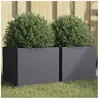 vidaXL Jardinières 2 pcs anthracite 32x30x29 cm acier laminé à froid