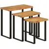 vidaXL Tables gigognes 3 pcs avec bord vivant bois massif d'acacia