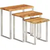 vidaXL Tables gigognes 3 pcs avec bord vivant bois massif d'acacia
