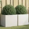 vidaXL Jardinières 2 pcs blanc 49x47x46 cm acier laminé à froid