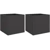 vidaXL Jardinières 2 pcs noir 42x40x39 cm acier laminé à froid