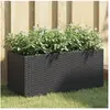 vidaXL Jardinières avec 2 pots 2 pcs noir 72x30x32 cm résine tressée