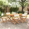 vidaXL Chaises de jardin pliables lot de 6 blanc crème tissu