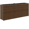 vidaXL Jardinière avec 2 pots marron 90x20x40 cm résine tressée