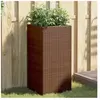 vidaXL Jardinière marron 40x40x80 cm résine tressée