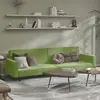 vidaXL Canapé-lit à 2 places vert clair velours