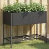 vidaXL Jardinière avec étagère noir résine tressée