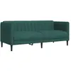 vidaXL Canapé 2 places vert foncé tissu