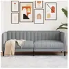 vidaXL Canapé à 2 places gris clair tissu