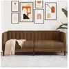 vidaXL Canapé à 2 places marron tissu