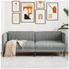 vidaXL Canapé à 3 places gris clair tissu