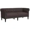 vidaXL Canapé Chesterfield 2 places marron foncé tissu
