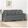vidaXL Canapé à 2 places Gris foncé 140 cm Tissu