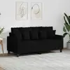vidaXL Canapé à 2 places Noir 140 cm Tissu