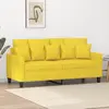 vidaXL Canapé à 2 places Jaune clair 140 cm Tissu