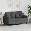 vidaXL Canapé à 2 places Gris foncé 120 cm Tissu