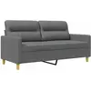 vidaXL Canapé à 2 places Gris foncé 140 cm Tissu