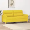 vidaXL Canapé à 2 places Jaune clair 140 cm Tissu