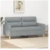 vidaXL Canapé à 2 places Gris clair 140 cm Tissu