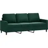 vidaXL Canapé à 3 places Vert foncé 180 cm Velours