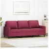vidaXL Canapé à 3 places Rouge bordeaux 180 cm Velours