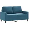 vidaXL Canapé à 2 places Bleu 120 cm Velours