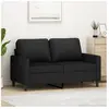 vidaXL Canapé à 2 places Noir 120 cm Velours