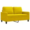 vidaXL Canapé à 2 places Jaune 120 cm Velours