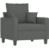 vidaXL Fauteuil Gris foncé 60 cm Tissu