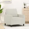 vidaXL Fauteuil Crème 60 cm Velours