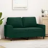 vidaXL Canapé à 2 places Vert foncé 120 cm Velours