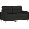 vidaXL Canapé à 2 places Noir 120 cm Tissu
