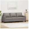 vidaXL Canapé à 3 places Taupe 180 cm Tissu
