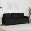 vidaXL Canapé à 3 places Noir 180 cm Tissu