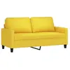vidaXL Canapé à 2 places Jaune clair 140 cm Tissu