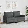 vidaXL Canapé à 2 places Gris foncé 140 cm Tissu