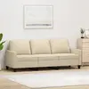 vidaXL Canapé à 3 places Crème 180 cm Tissu